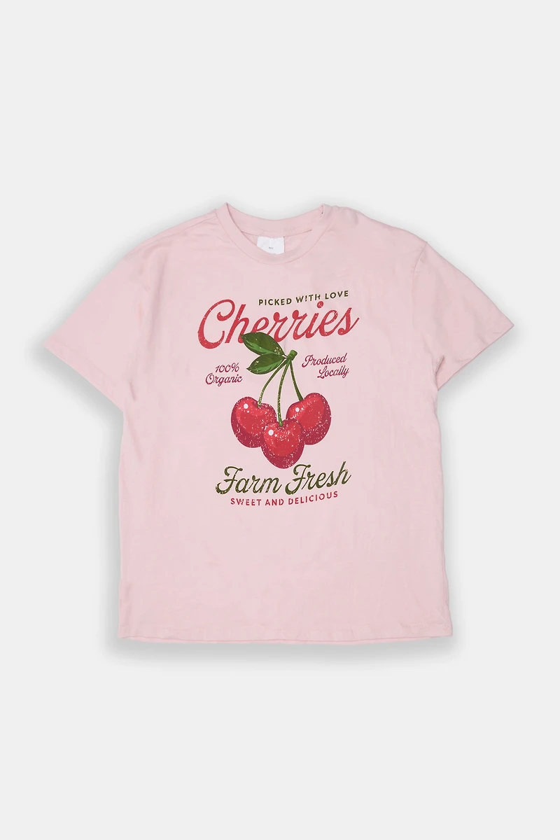 Cherries Farm Fresh Graphic Boyfriend Tee