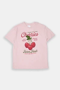 Cherries Farm Fresh Graphic Boyfriend Tee