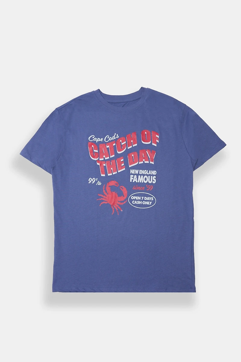 T-shirt coupe garçonne imprimé Catch Of The Day