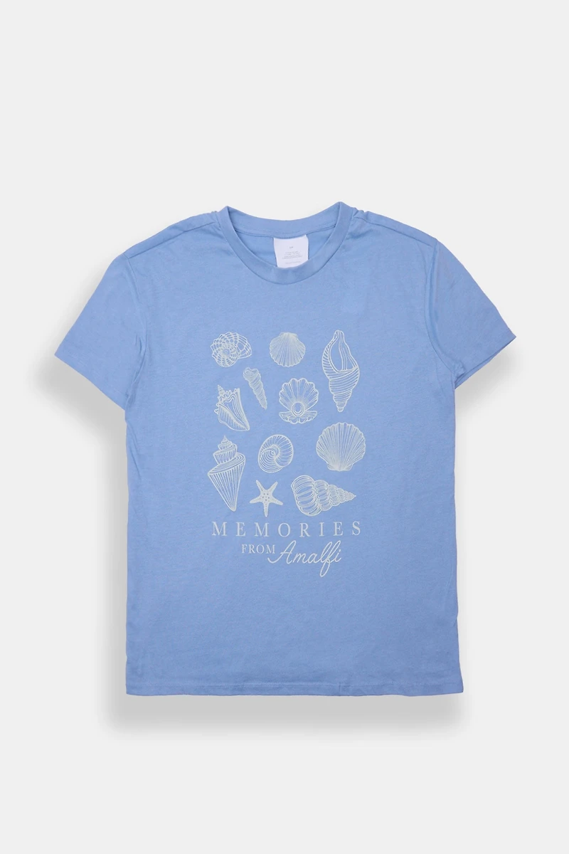 Seashells Memories From Amalfi Graphic Boyfriend Tee