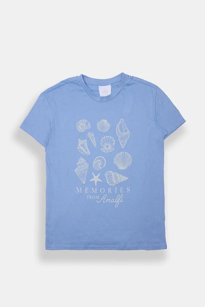 Seashells Memories From Amalfi Graphic Boyfriend Tee