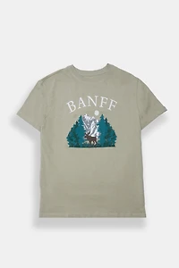 T-shirt coupe garçonne imprimé Banff