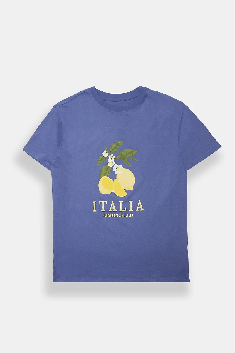 T-shirt coupe garçonne imprimé Limoncello