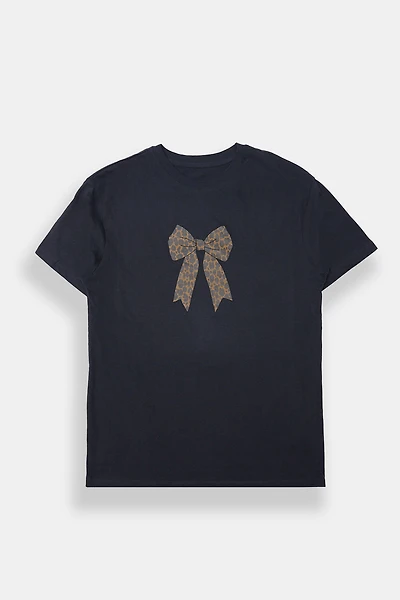 T-shirt coupe garçonne imprimé rosette léopard