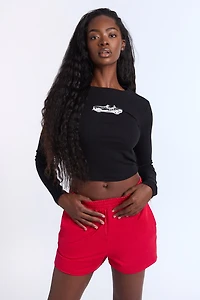 Racing Car Graphic Long Sleeve Baby Tee