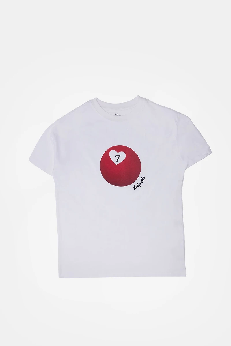 Lucky Me 7 Graphic Boyfriend Tee