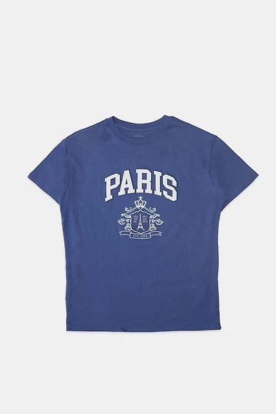 Paris Crest Puff Print Graphic Boyfriend Tee