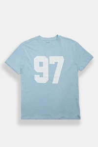 98 Lace Applique Graphic Acid Wash Boyfriend Tee