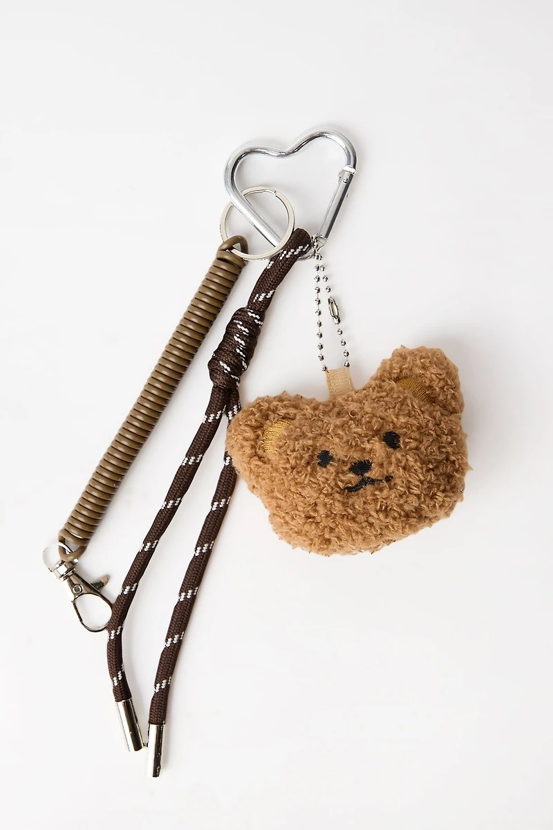 Bear Head Plush Keychain Bag Charm
