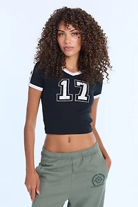 Short Sleeve V-Neck Baby Tee