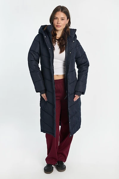 Long Hooded Puffer Jacket