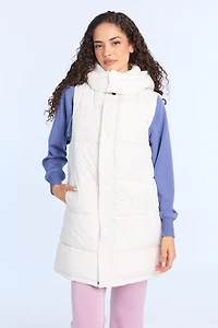 Long Hooded Puffer Vest