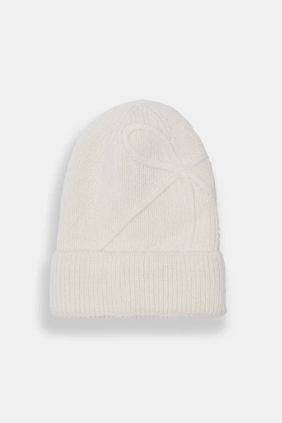 Ribbed Knit Bow Beanie
