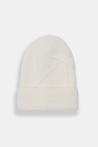 Ribbed Knit Bow Beanie