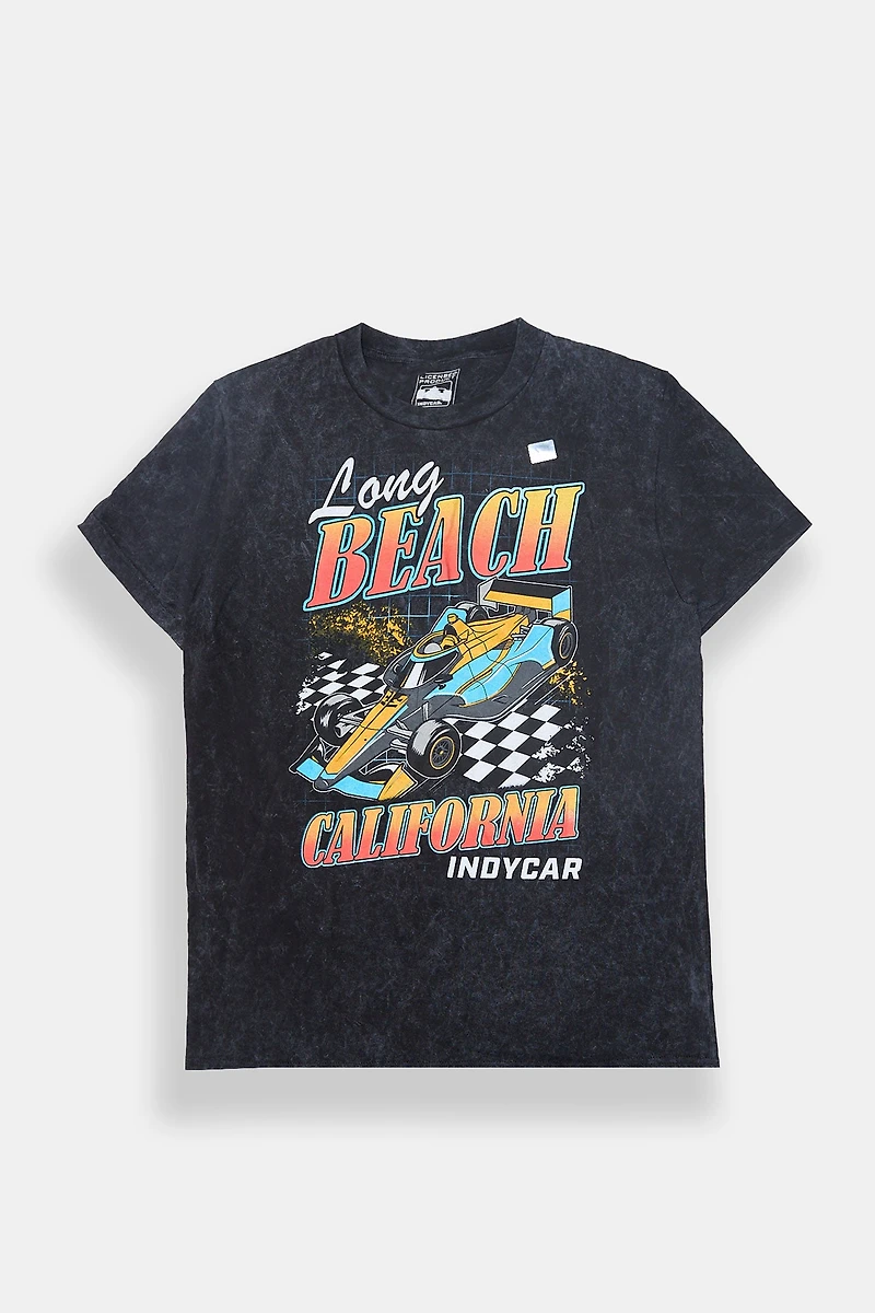 T-shirt classique imprime? graphique Indycar Long Beach California