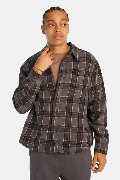 Plaid Button-Up Relaxed Shirt