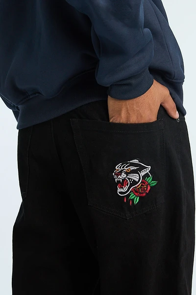 Embroidered Baggy Jeans