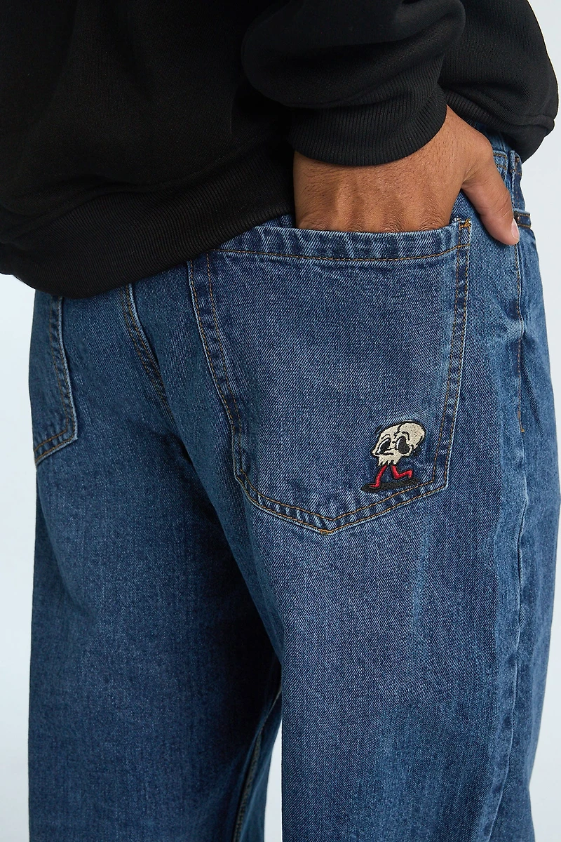 Embroidered Baggy Jeans
