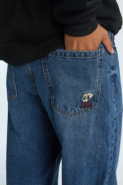 Embroidered Baggy Jeans