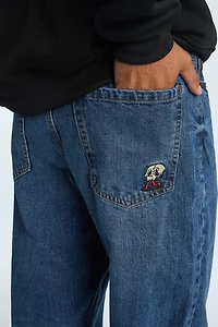 Embroidered Baggy Jeans