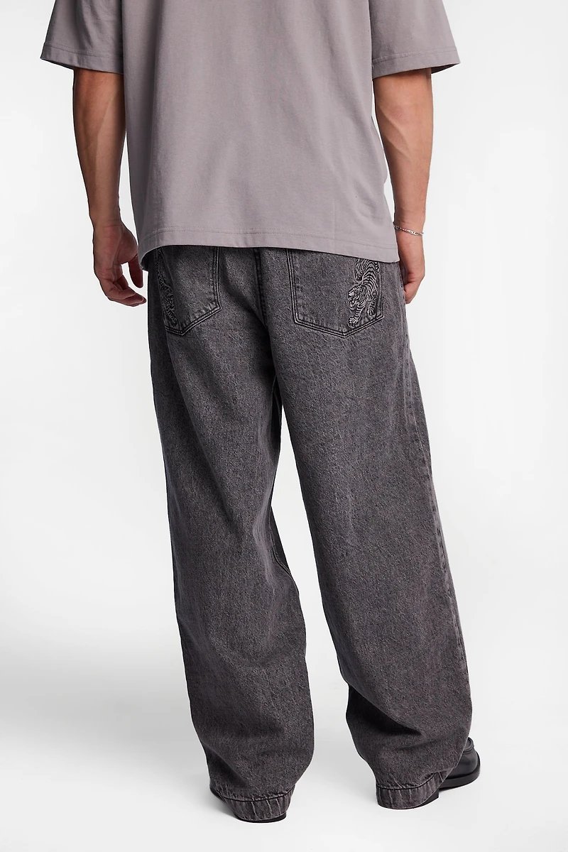 Tiger Embroidered Skater Jeans