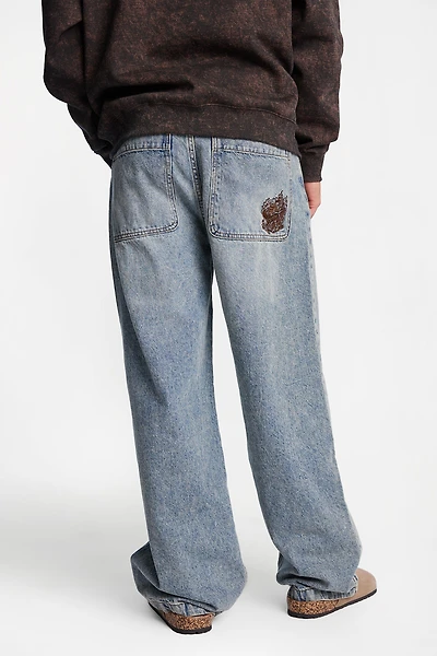Embroidered Ultra-Baggy Jeans