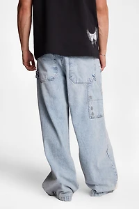 Embroidered Card Suits Big Baggy Jeans