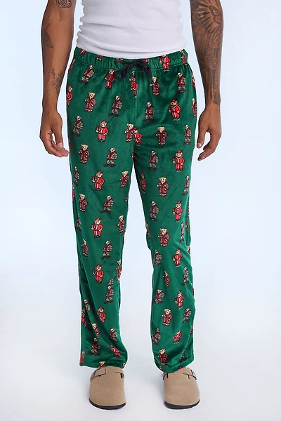 Holiday Bear Plush Pajama Pants