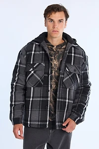 North Western Lined Flannel Hooded Shacket