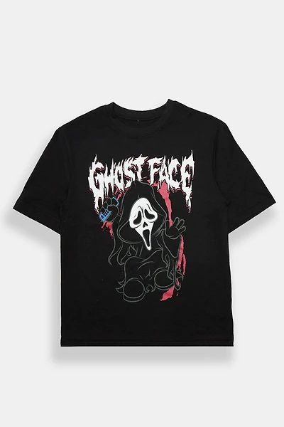 Chibi Ghost Face Graphic Oversized Tee