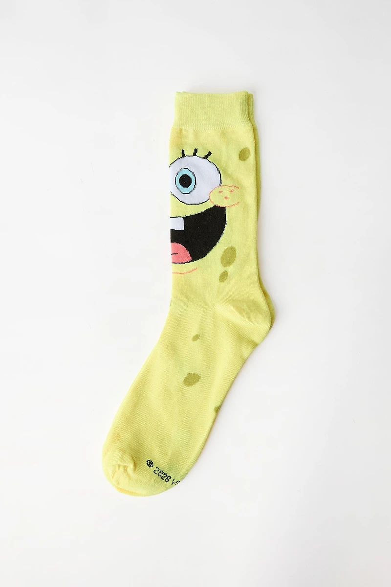 SpongeBob Faces Printed Jacquard Crew Socks
