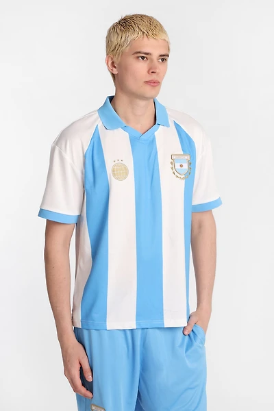 Argentina 10 Graphic Oversized Polo Soccer Jersey