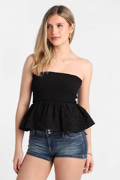 Haut bustier à illets en surplis