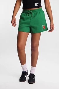 Portugal Embroidered Patch Slouchy Fleece Shorts