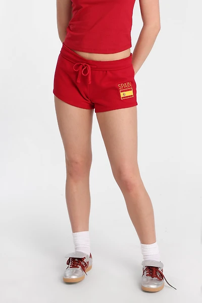 Spain Embroidered Micro Fleece Shorts