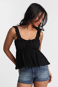 AERO Flutter Sleeve Babydoll Top