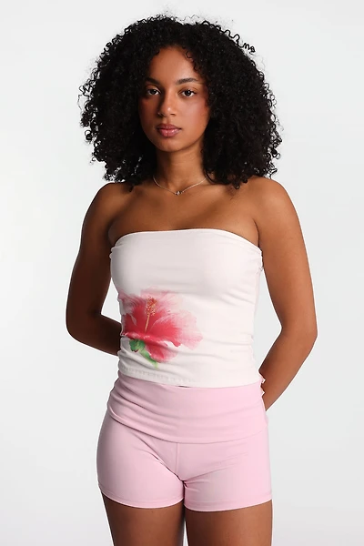 Bustier imprimé fleur d'hibiscus AERO
