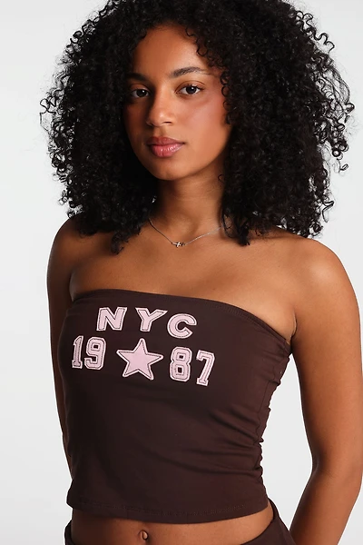 AERO NYC 1987 Star Patch Graphic Tube Top