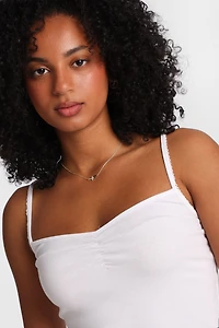 AERO Ribbed Knit Cinched V-Neck Camisole