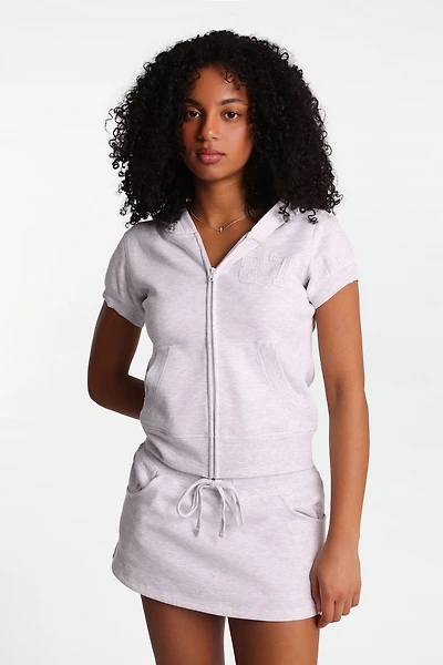 AERO Short Sleeve Zip-Up Graphic Hoodie