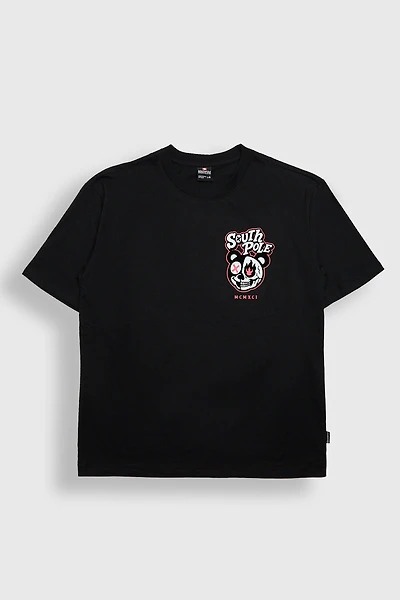South Pole Stay Fresh Cold Hearts Last Longer Skull Bear Graphic Tee