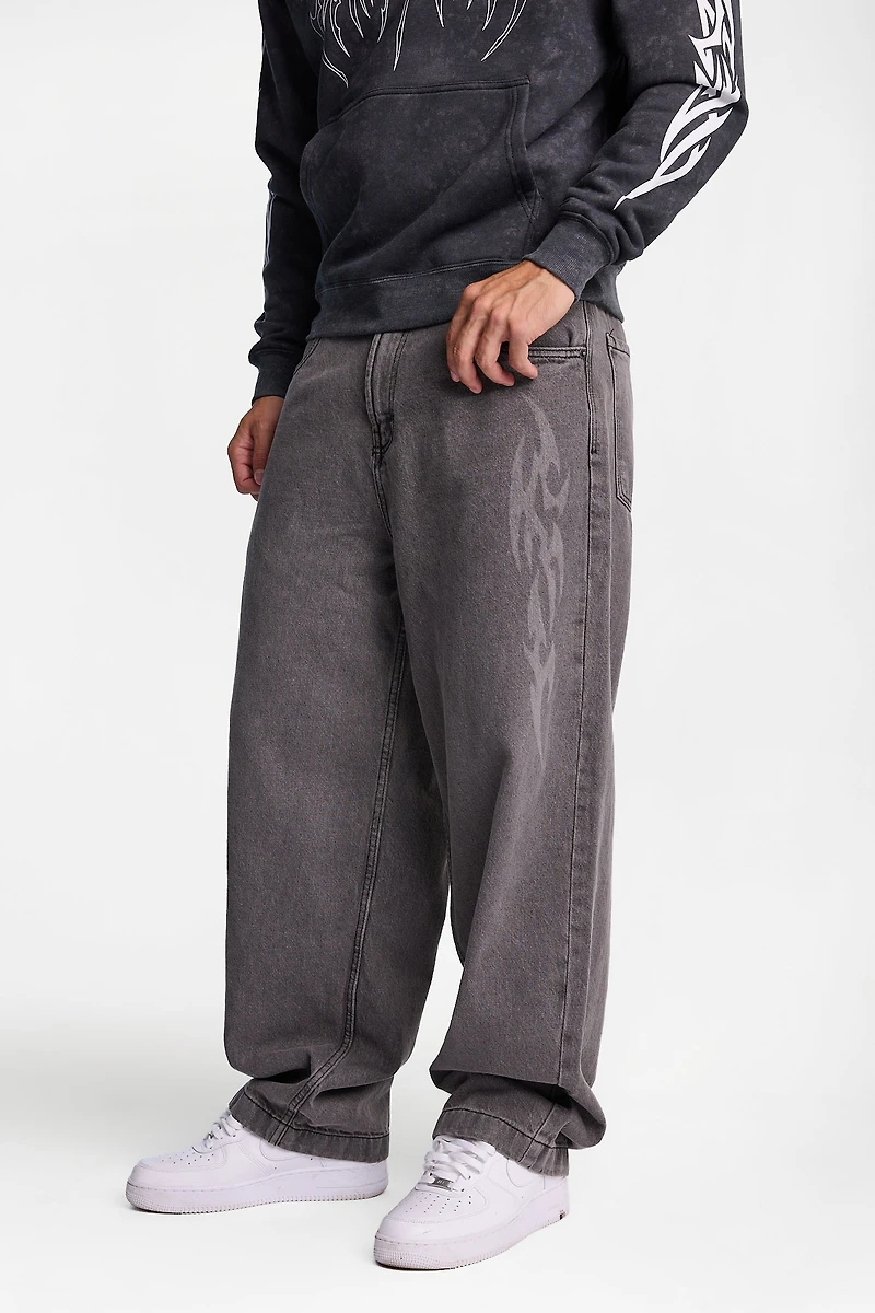 Laser Print Skater Jeans