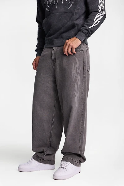 Laser Print Skater Jeans