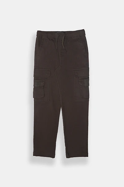 Boys' Loose 4-Pocket Cargo Twill Pants