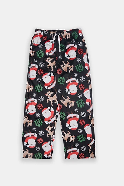 Pantalon pyjama pelucheux imprimé Rudolph pour garçon