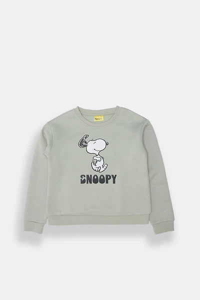 Girls' Peanuts Snoopy Crew Neck Sweatshirt