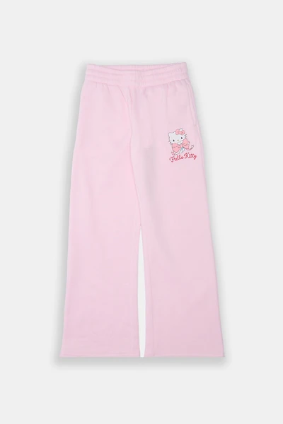 Girls' Hello Kitty Bow Wide Leg Sweatpants
