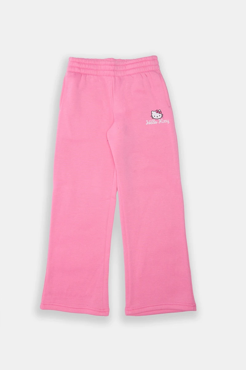 Girls' Hello Kitty Wide Leg Sweatpants