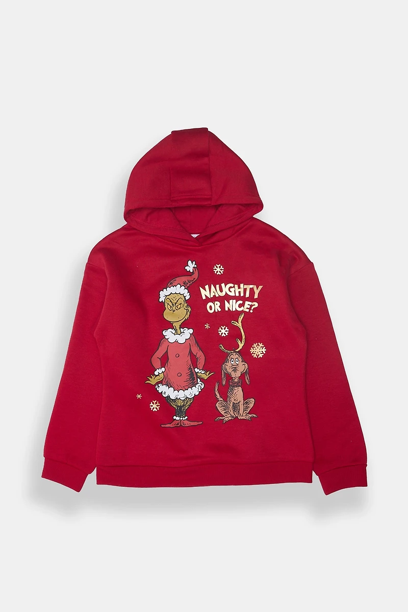 Girls' The Grinch & Max Foil Hoodie