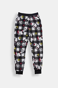 Girls' Peanuts Plaid Plush Pajama Jogger